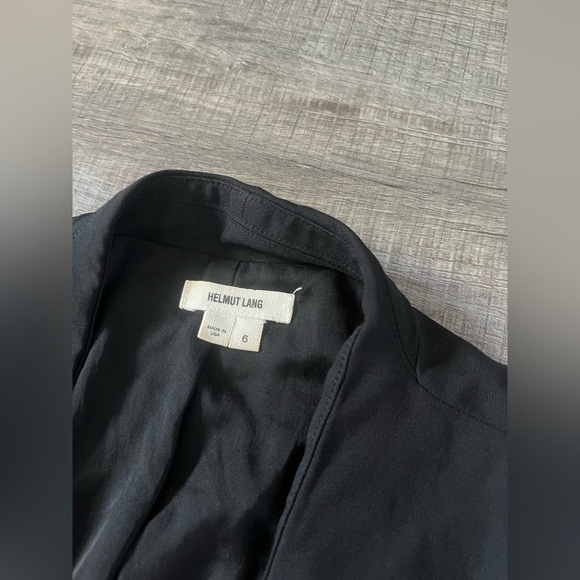 Helmut Lang Puckered Smoking Tuxedo Jacket 6 Black Wool Silk Evening Elegant - Picture 4 of 8